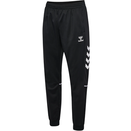 Hummel 2026/28 black referee training pants with white chevrons, front view