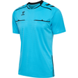 Hummel 2026 short-sleeve referee shirt in blue, front view