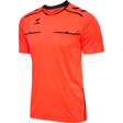 Hummel 2026 short-sleeve referee shirt in orange, front view