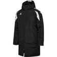 Hummel 2026/28 black long padded hooded referee winter coat, front view