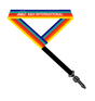 A&H rainbow wrist lanyard with A&H International text and black clip