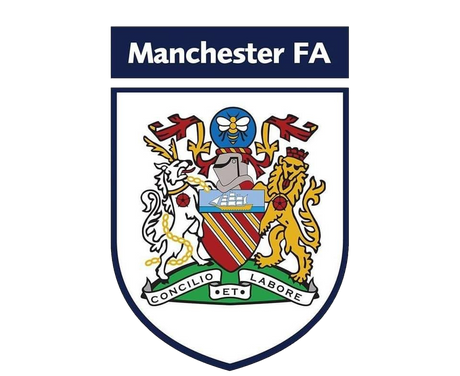 Manchester FA referee badge in colour, featuring the Manchester coat of arms