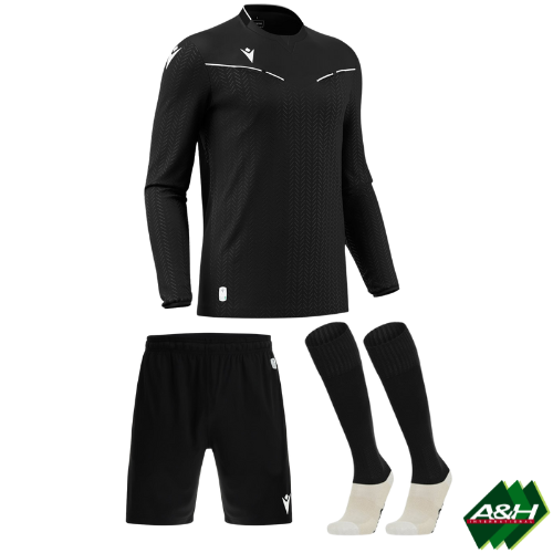 Macron Referee Kit L/S - Black - Bundle
