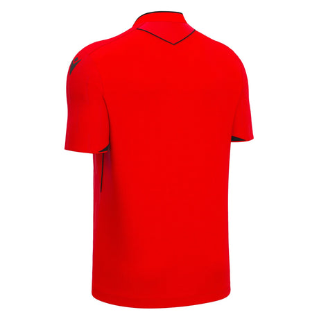 Macron Mendez short-sleeve referee shirt in red, back view