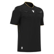Macron Mendez short-sleeve referee shirt in black, front view