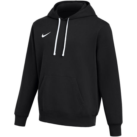 Nike black referee hoodie with white drawstrings, front view