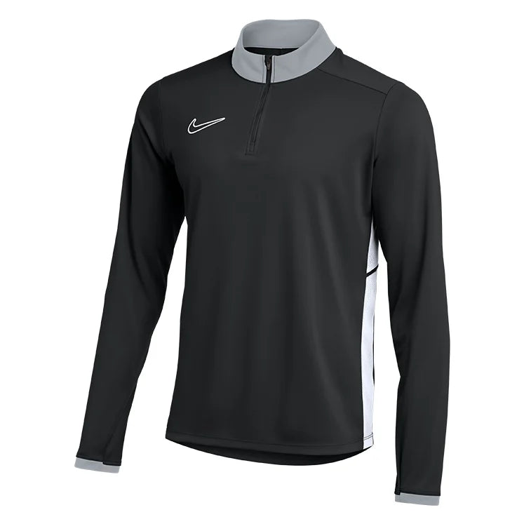 Nike black referee 1/4-zip midlayer with grey collar, front view