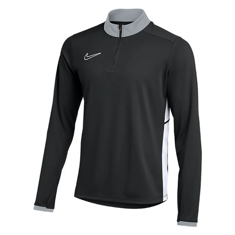 Nike black referee 1/4-zip midlayer with grey collar, front view