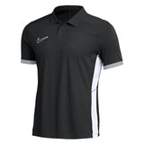 Nike black referee polo shirt with grey and white trim, front view