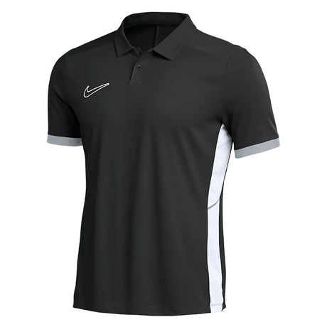 Nike black referee polo shirt with grey and white trim, front view