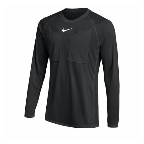 Nike 2026 long-sleeve referee shirt in black, front view