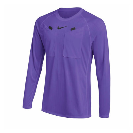 Nike 2026 long-sleeve referee shirt in Hyper Grape purple, front view