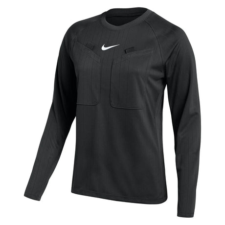 Nike 2026 women's long-sleeve referee shirt in black, front view