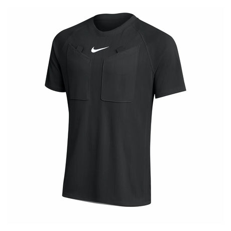 Nike 2026 short-sleeve referee shirt in black, front view