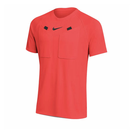 Nike 2026 short-sleeve referee shirt in Bright Crimson, front view