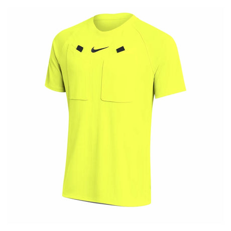 Nike 2026 short-sleeve referee shirt in Volt yellow, front view