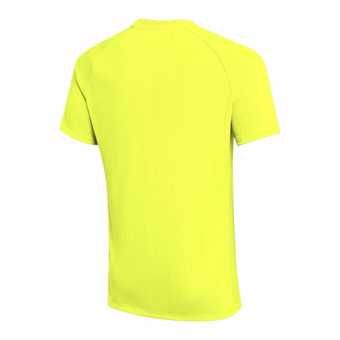 Nike 2026 short-sleeve referee shirt in Volt yellow, back view