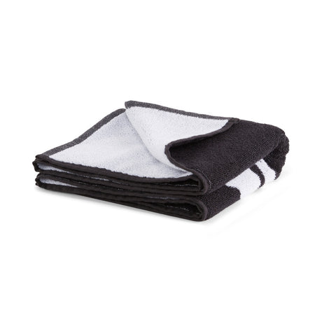 Puma large black and white towel, folded