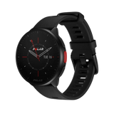 Polar Pacer black GPS running watch, angled view