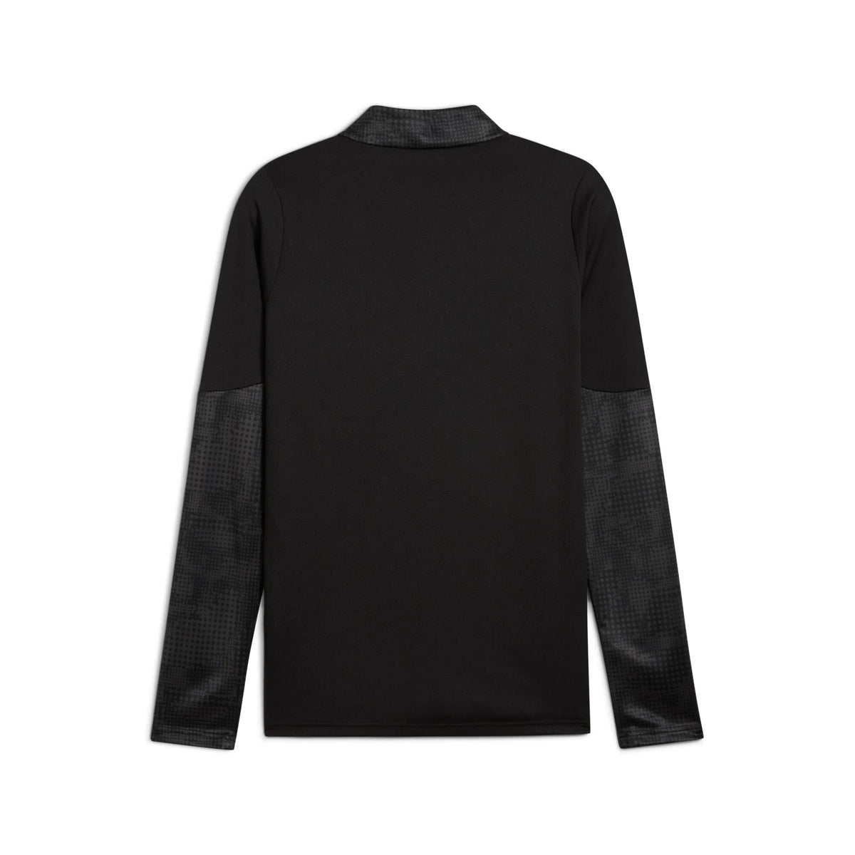 Puma black referee 1/4-zip midlayer, back view