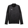 Puma black referee 1/4-zip midlayer, front view