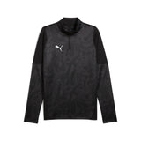 Puma black referee 1/4-zip midlayer, front view