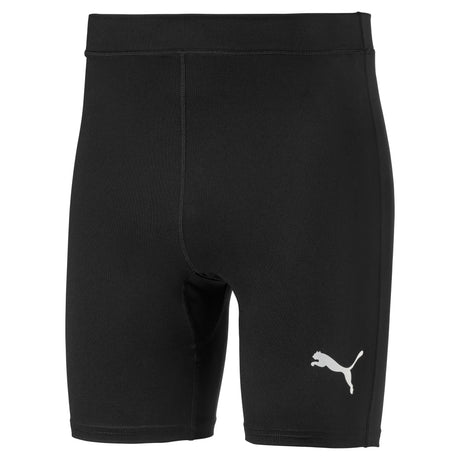Puma black referee baselayer shorts, front view