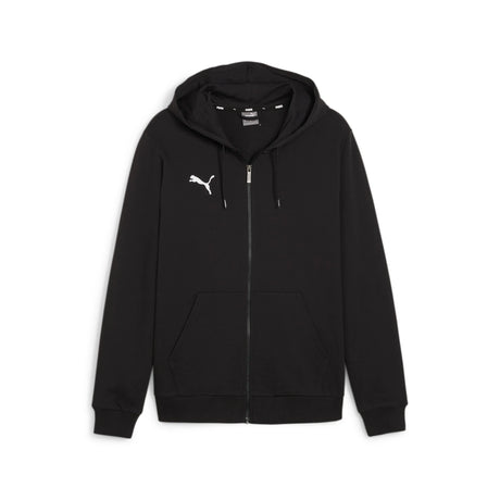 Puma black casual hooded full-zip referee jacket, front view