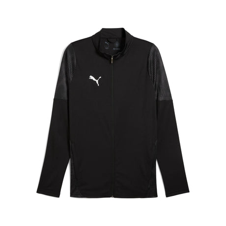 Puma black referee full-zip jacket, front view