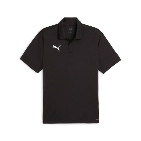 Puma black referee polo shirt, front view