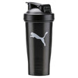 Puma black shaker bottle with white Puma logo