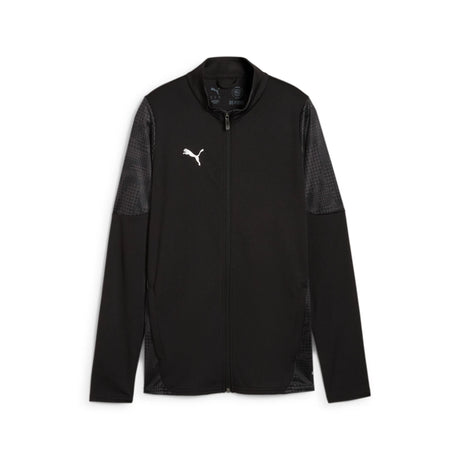 Puma women's black referee full-zip jacket, front view