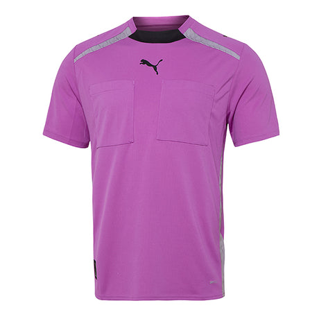 Puma Match Official short-sleeve referee shirt in Wild Berry, front view