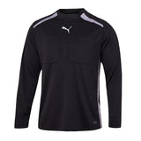 Puma Match Official long-sleeve referee shirt in black, front view