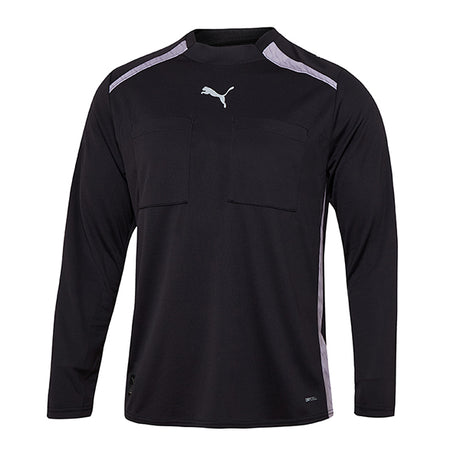Puma Match Official long-sleeve referee shirt in black, front view