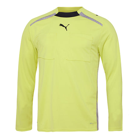 Puma Match Official long-sleeve referee shirt in Lemon Sherbert, front view