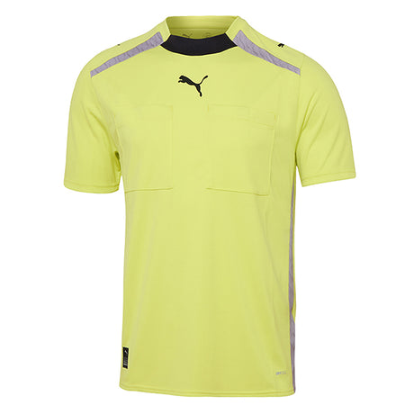 Puma Match Official short-sleeve referee shirt in Lemon Sherbert, front view