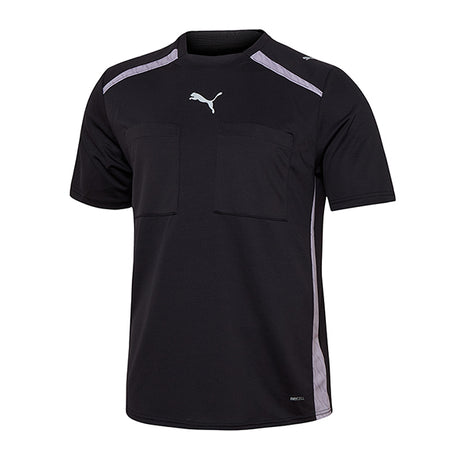 Puma Match Official short-sleeve referee shirt in black, front view
