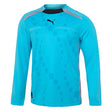 Puma Pro DNA long-sleeve referee shirt in Bright Aqua, front view