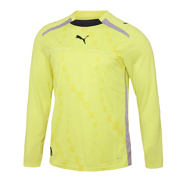 Puma Pro DNA long-sleeve referee shirt in Lemon Sherbert, front view