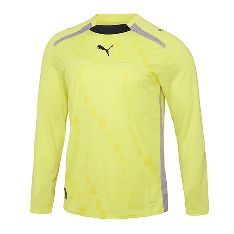 Puma Pro DNA long-sleeve referee shirt in Lemon Sherbert, front view