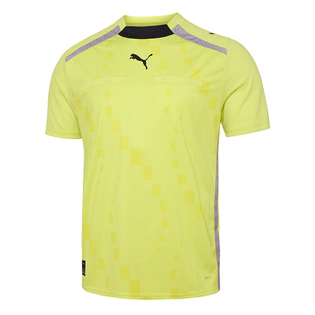 Puma Pro DNA short-sleeve referee shirt in Lemon Sherbert, front view