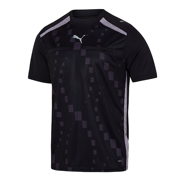 Puma Pro DNA short-sleeve referee shirt in black, front view
