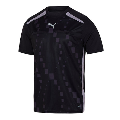 Puma Pro DNA short-sleeve referee shirt in black, front view