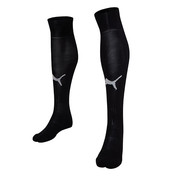 Pair of Puma black referee socks with grey Puma logo