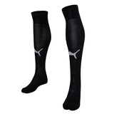 Pair of Puma black referee socks with grey Puma logo