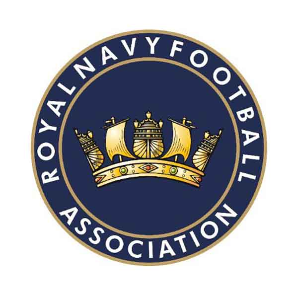 Royal Navy FA referee badge: crown and anchor in a navy circle
