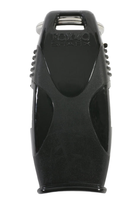 Fox 40 Sharx referee whistle in black, front view