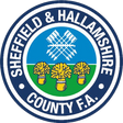 Sheffield & Hallamshire County FA referee badge: circular crest with wheatsheaves