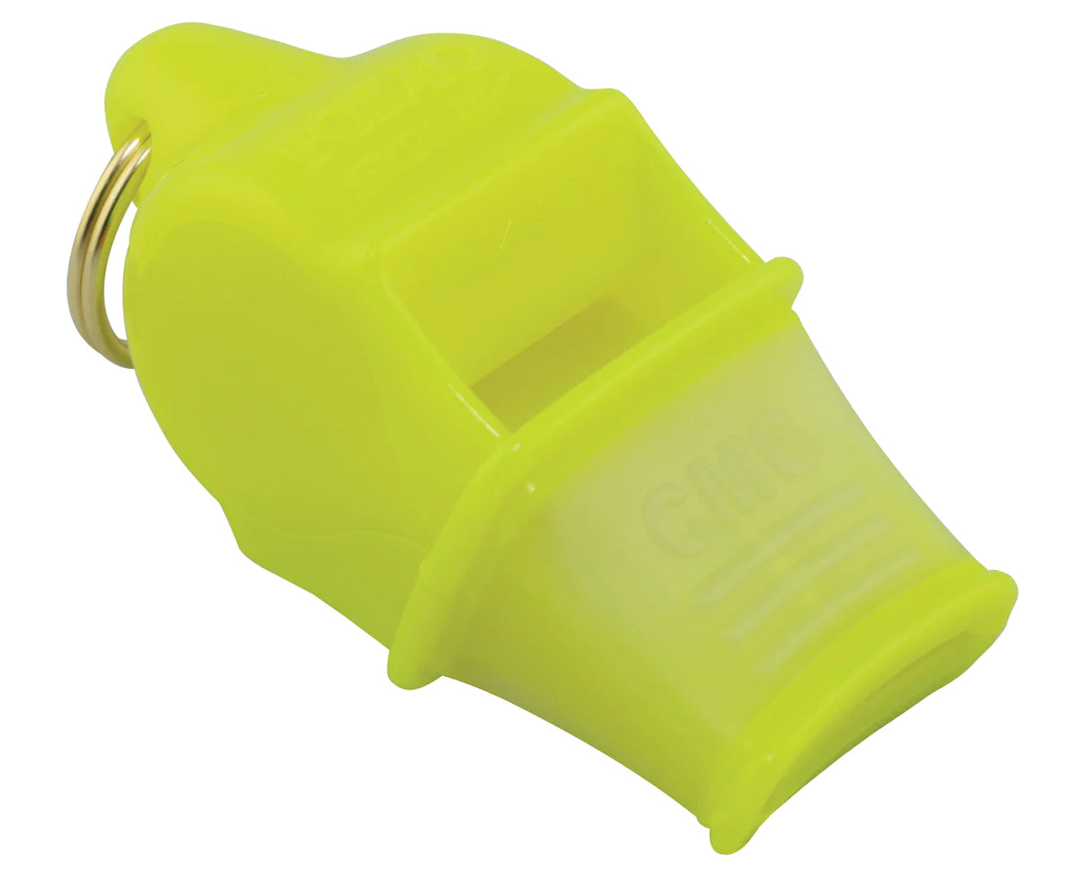 Fox 40 Sonik Blast CMG referee whistle in neon yellow